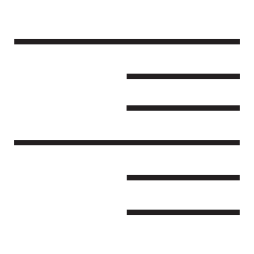 Align right, IOS 7 interface symbol