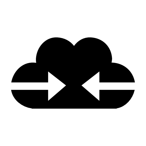 Cloud with arrows couple entering to it