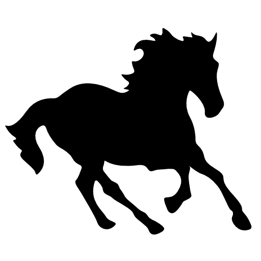 Horse black running shape