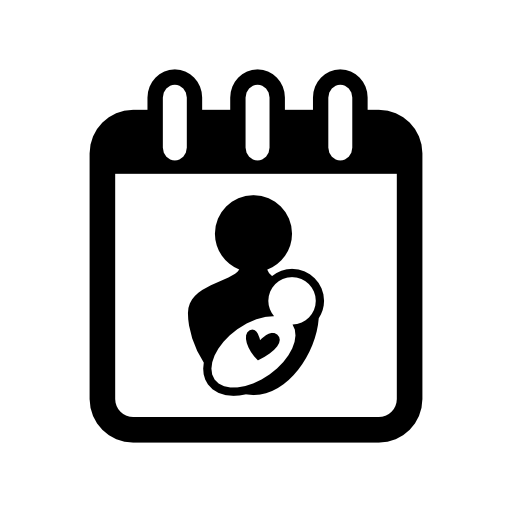 Maternity symbol on daily calendar interface symbol