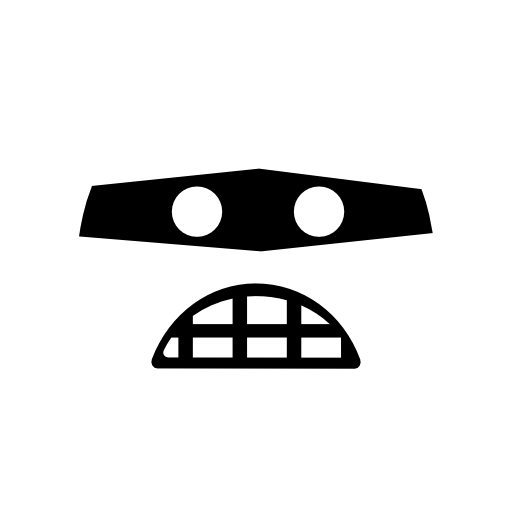 Emoticon rounded square criminal face with covered eyes with a mask