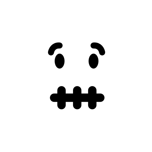 Mute emoticon square face