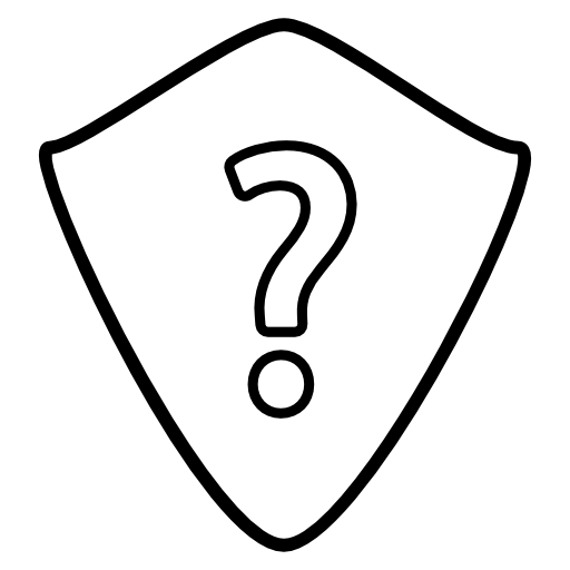 Question mark in a shield