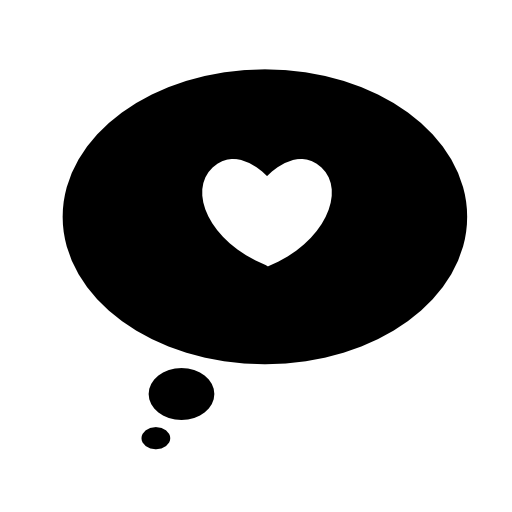 Speech bubble with a heart