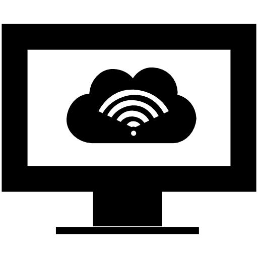 Computer internet signal symbol on a monitor