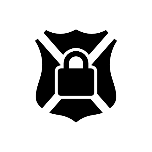 Shield symbol with lock