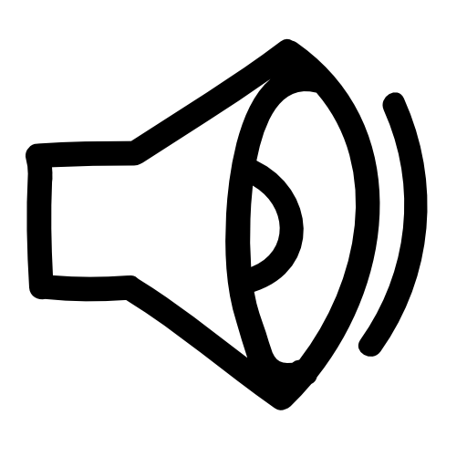 Sound hand drawn speaker interface symbol