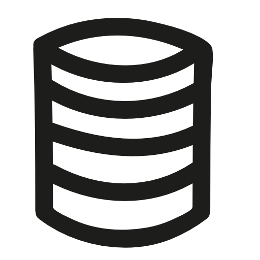 Database hand drawn interface symbol outline
