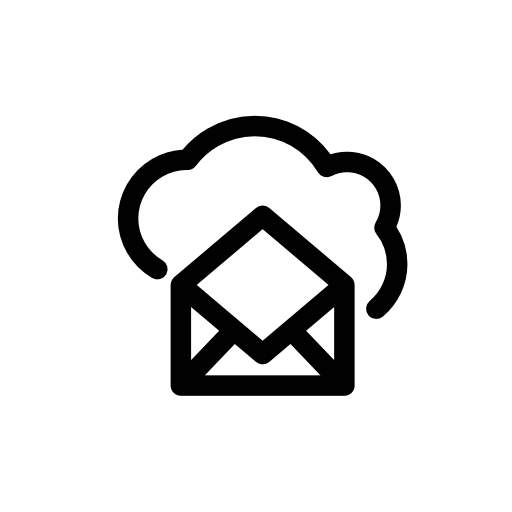 Open mail inside a cloud outline