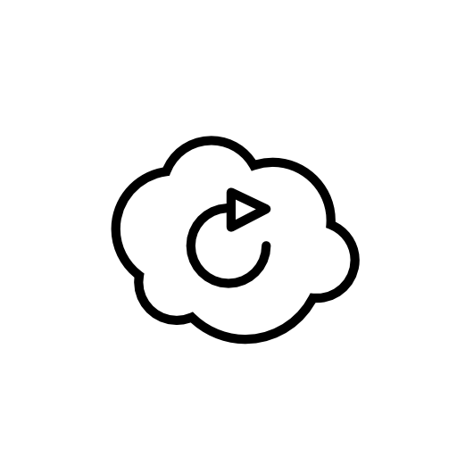 Rotating arrow on cloud outline