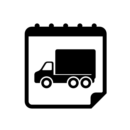 Moving truck on reminder calendar page