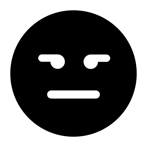 Emoticon square face with straight mouth