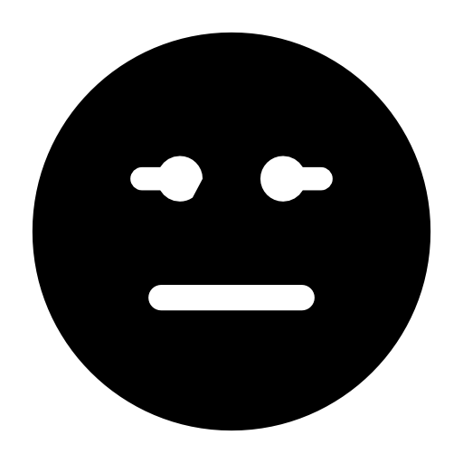 Emoticon square face with straight mouth and eyes lines