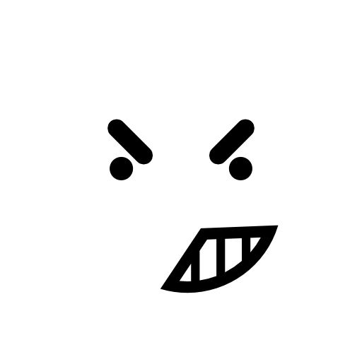 Anger on emoticon face of rounded square outline