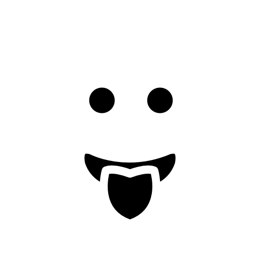 Emoticon square rounded face with tongue out of the mouth