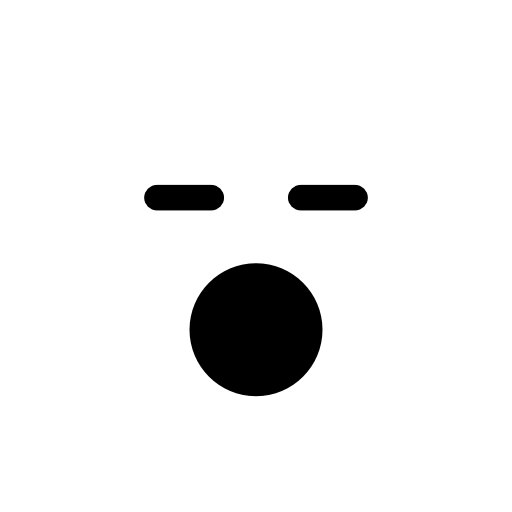 Sleeping face with opened mouth in square outline