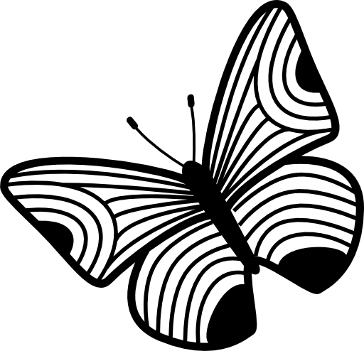 Butterfly design of thin stripes wings