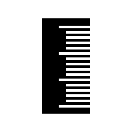 Ruler in black, IOS 7 interface symbol