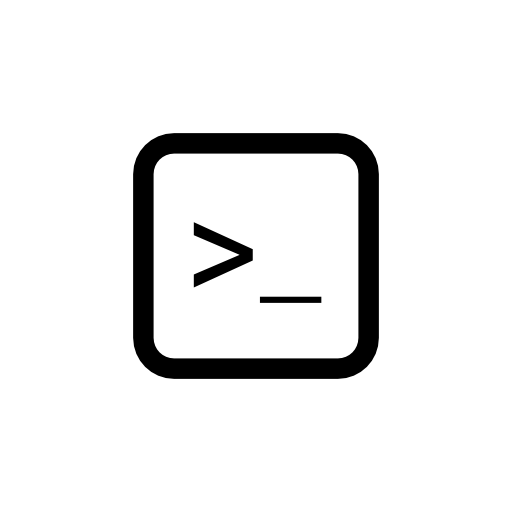 Code signs in rounded square interface symbol