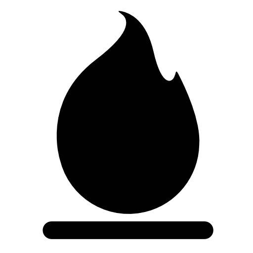 Fire gross flame black symbol