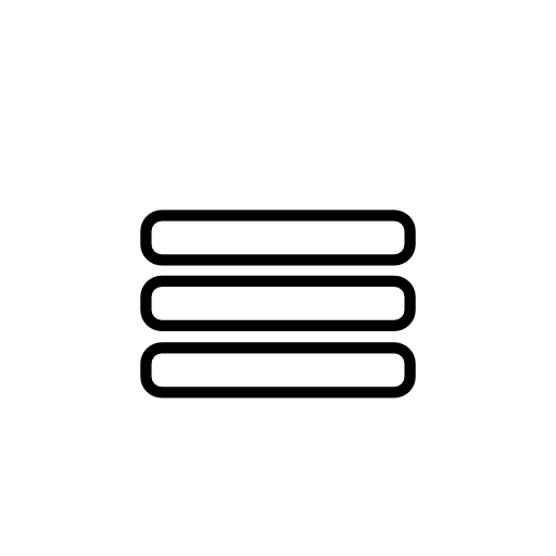 Menu, three horizontal parallel lines outline, IOS 7 interface symbol