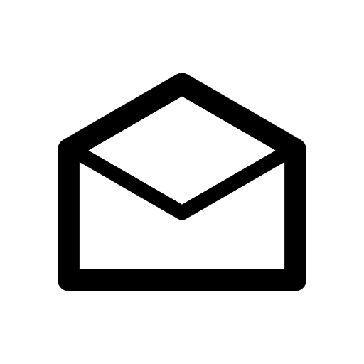 Envelope back outline opened email interface symbol