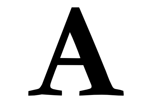 Font symbol of letter A