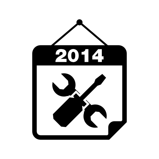 Mechanical 2014 calendar hanging of a nail