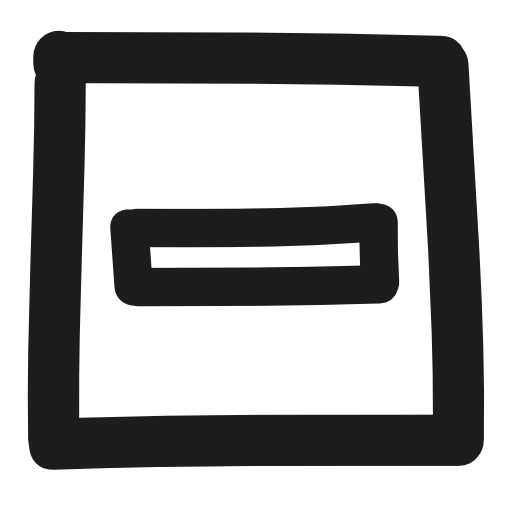 Minus sign inside a square hand drawn symbol