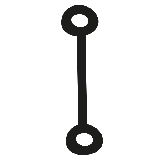 Union hand drawn symbol of a line between two circles