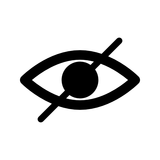 Blind symbol of an opened eye with a slash