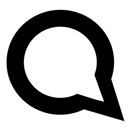 Speech bubble of gross outline and circular shape