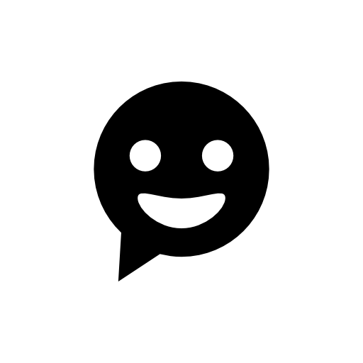 Chat smiling circular speech bubble