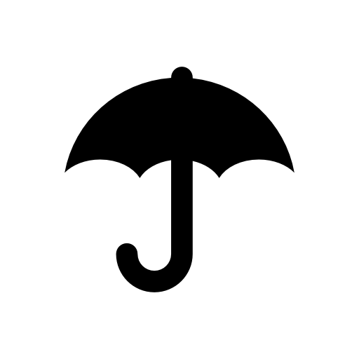 Umbrella black shape symbol