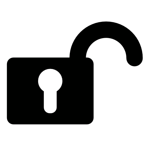 Unlocked padlock symbol