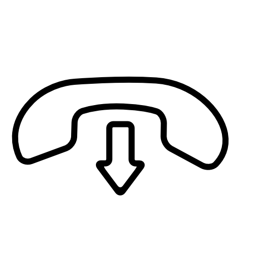 Hang call interface symbol of an auricular and an arrow pointing down