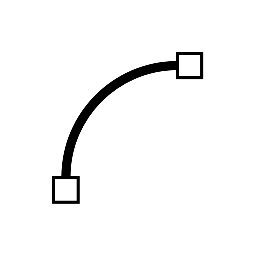 Vector curve with box tips