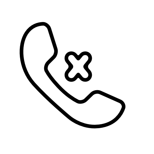 Auricular of phone and cross sign outlines