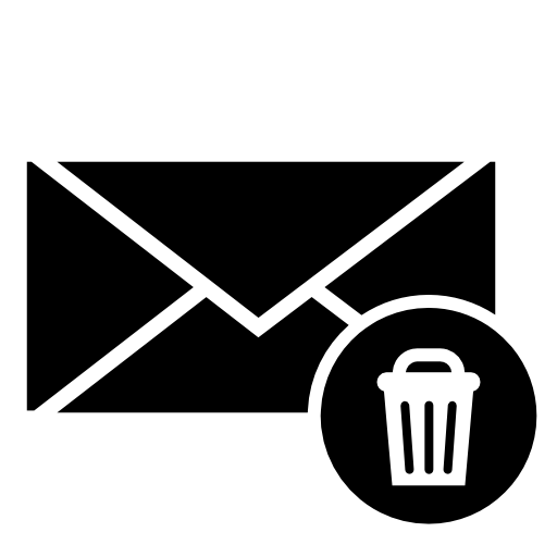 Envelope with a recycle bin symbol