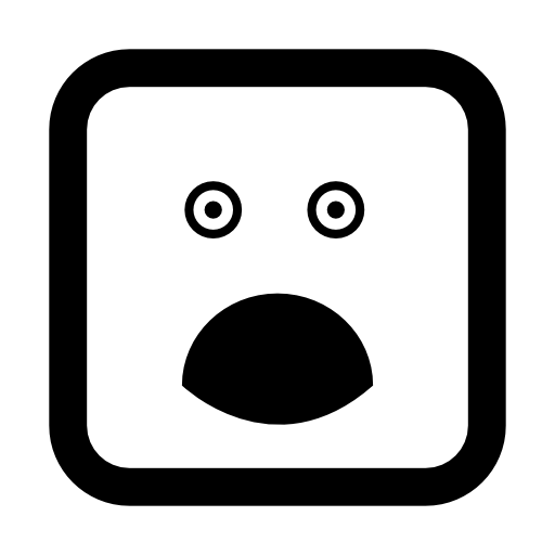 Surprised rounded square face