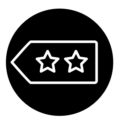 Stars label outline symbol in a circle