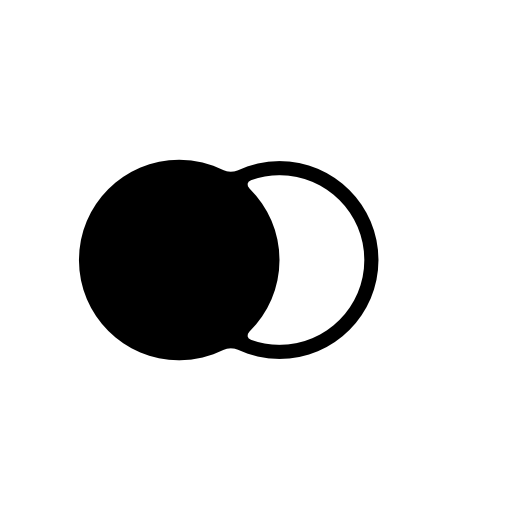 Two circles sign one black other white