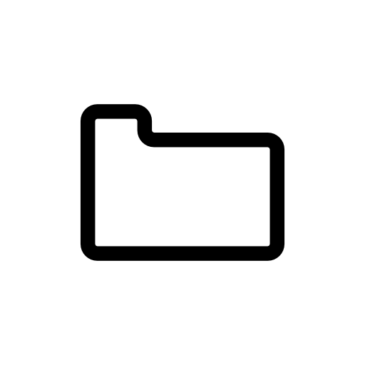 White folder outline interface symbol