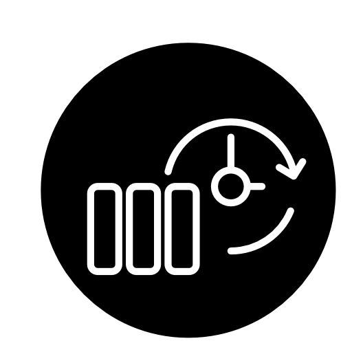 Backup thin outline symbol in a circle