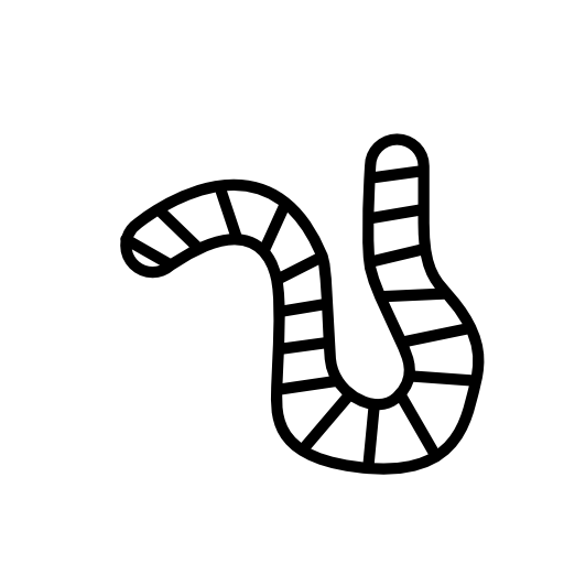 Worm outline inside a circle