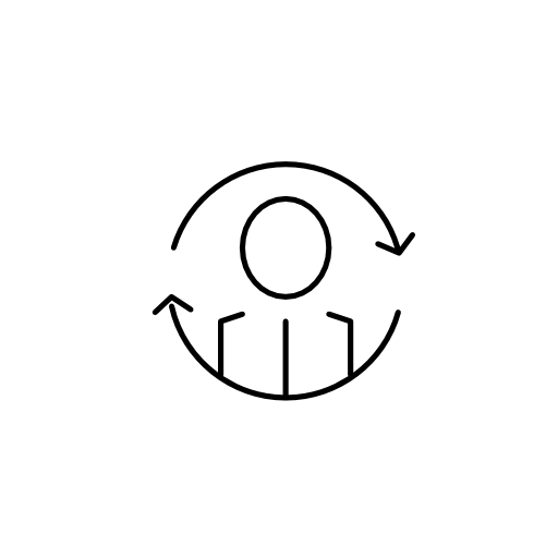 Person or personal synchronization circular symbol