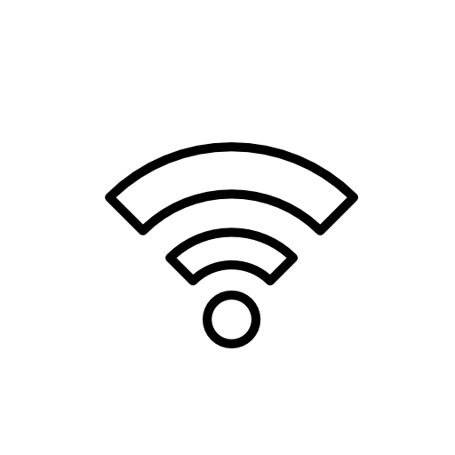 Wifi outline symbol in a circle