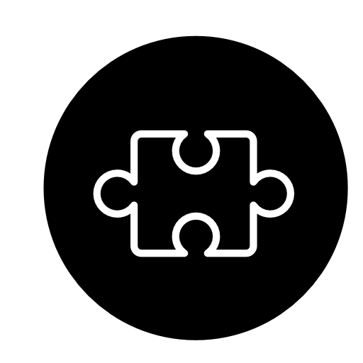 Puzzle piece outline inside a circle