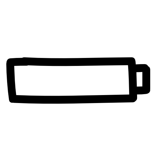 Empty battery hand drawn interface symbol
