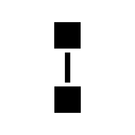 Two black squares vertical line graphic symbol